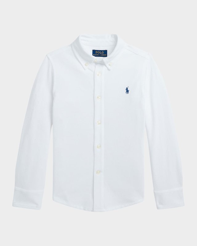 Boy's Cotton Mesh Sport Shirt, Size 2-7